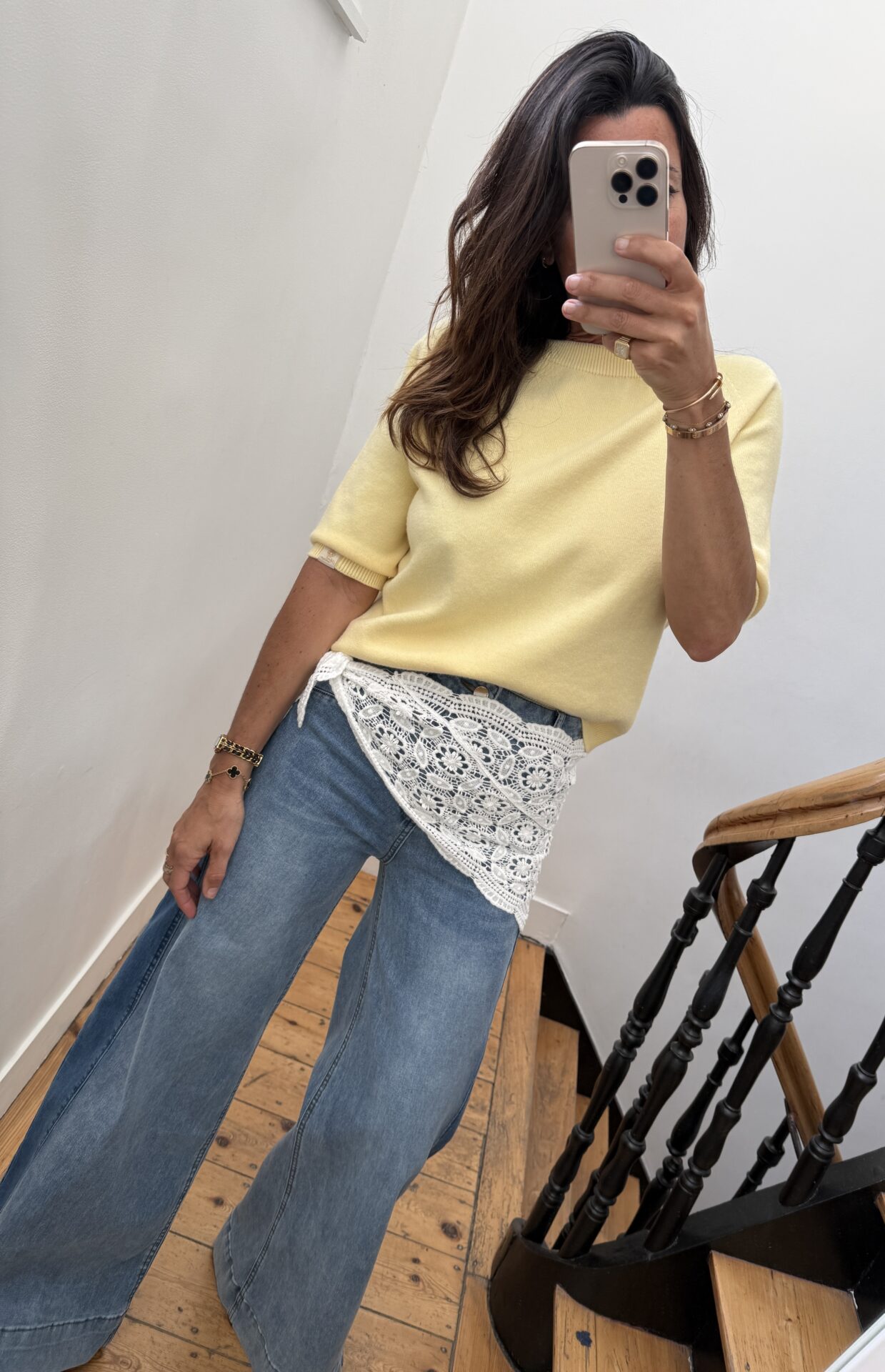 pull doux manches courtes rouge