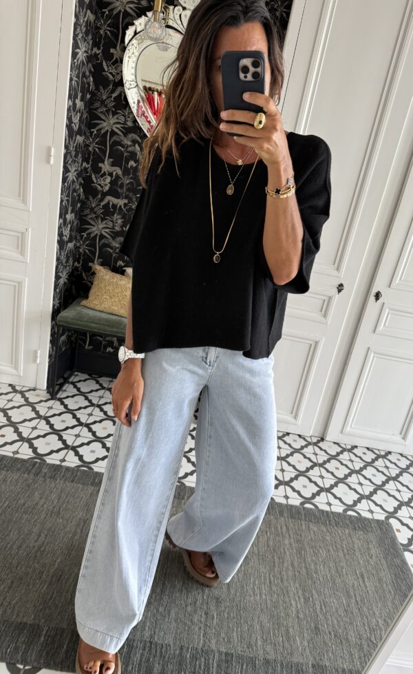 collier larges maillons pierres blanches