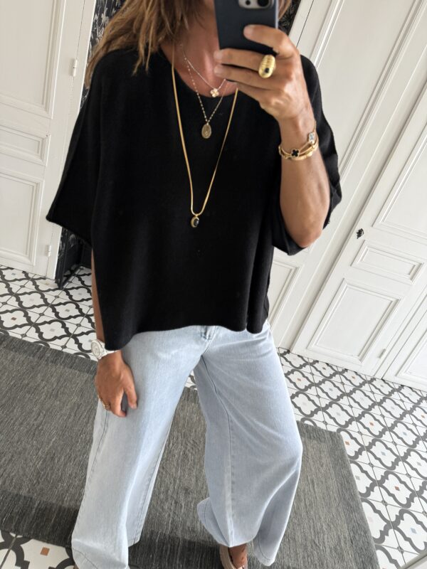 collier larges maillons pierres blanches