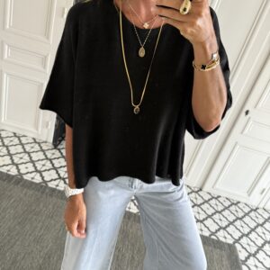 collier larges maillons pierres blanches