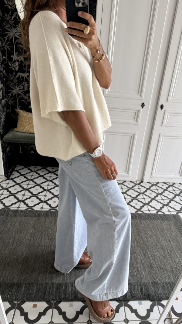 collier larges maillons pierres blanches