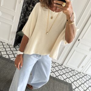 collier larges maillons pierres blanches