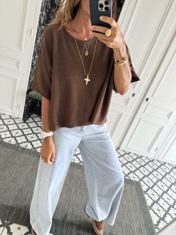 collier larges maillons pierres blanches