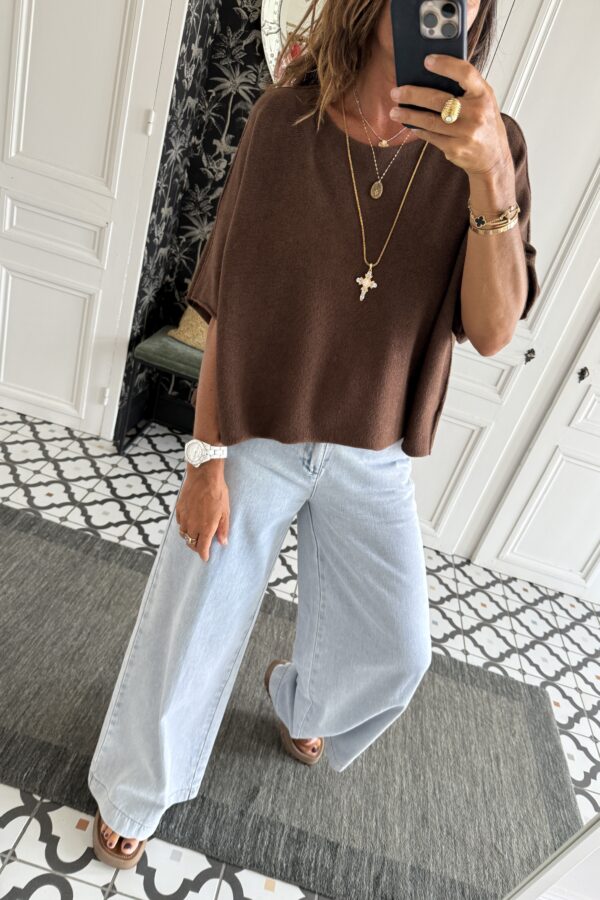 collier larges maillons pierres blanches