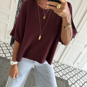 collier larges maillons pierres blanches