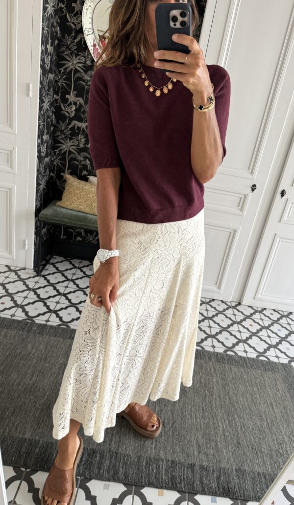 collier larges maillons pierres blanches