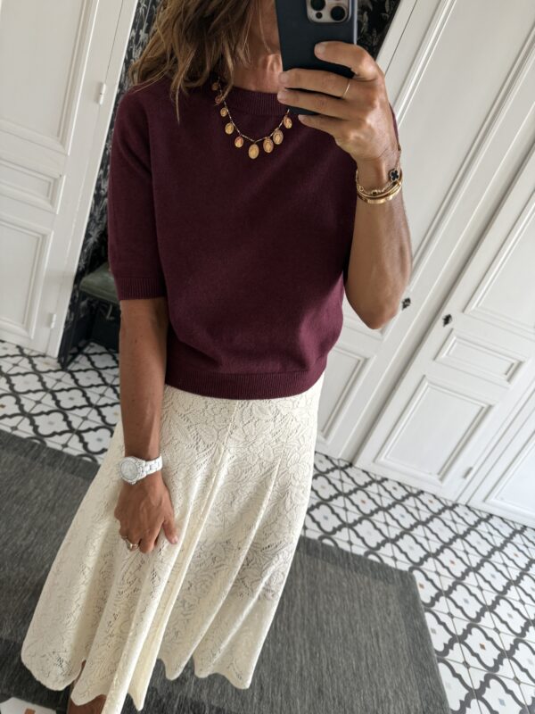 collier larges maillons pierres blanches