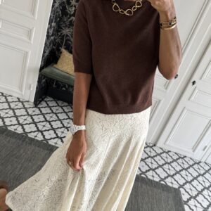 collier larges maillons pierres blanches