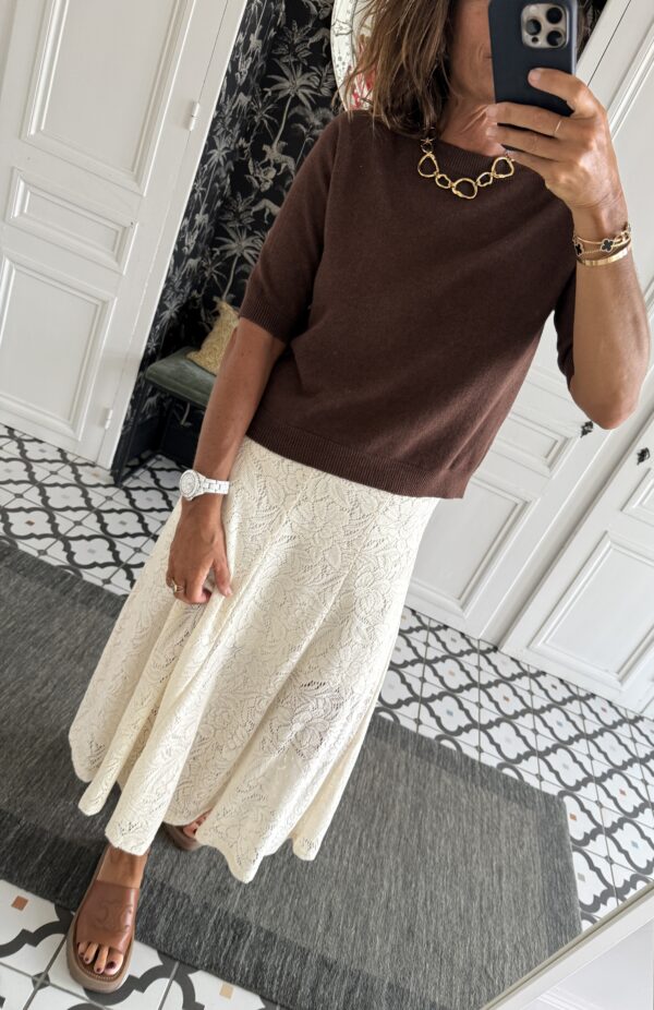 collier larges maillons pierres blanches