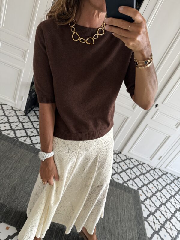 collier larges maillons pierres blanches