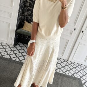 collier larges maillons pierres blanches