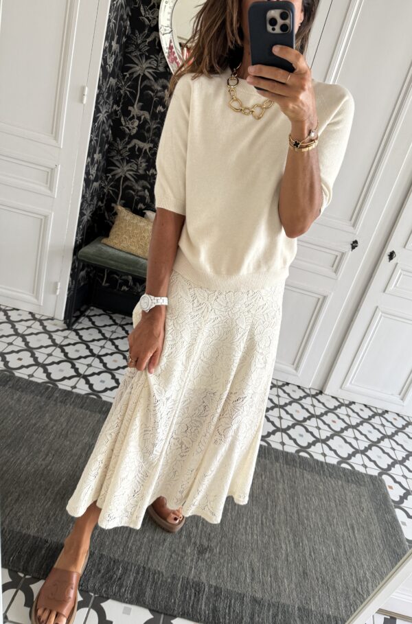 collier larges maillons pierres blanches