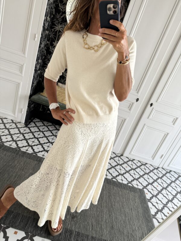 collier larges maillons pierres blanches