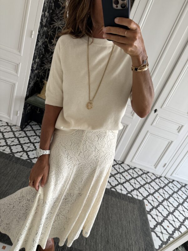 collier larges maillons pierres blanches