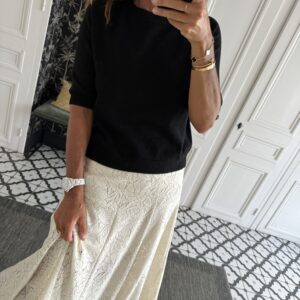 collier larges maillons pierres blanches