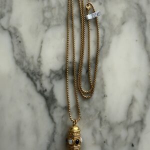 sautoir talisman strass blanc