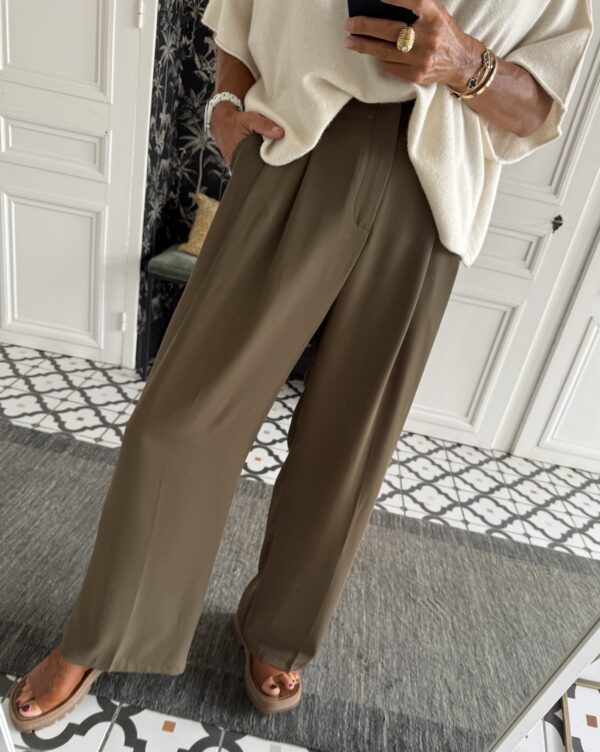 robe chemise rayée ecru et camel