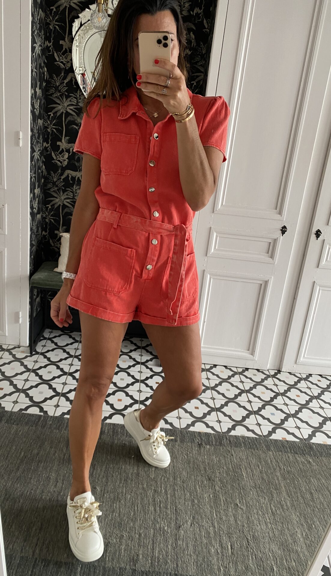 combishort toile corail