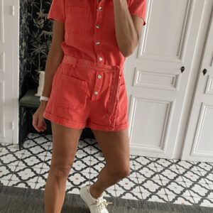 combishort toile corail