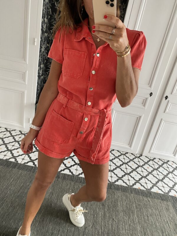 combishort toile corail