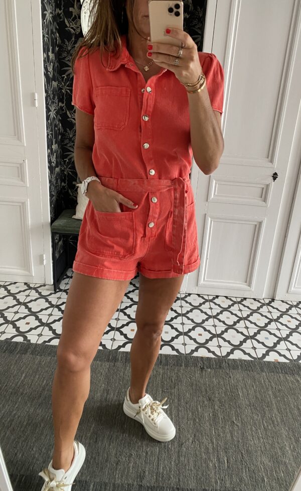 combishort toile corail