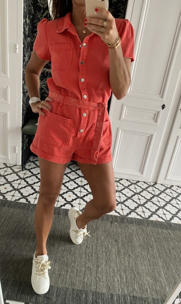 combishort toile corail