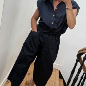 pull oversize liseret doré kaki