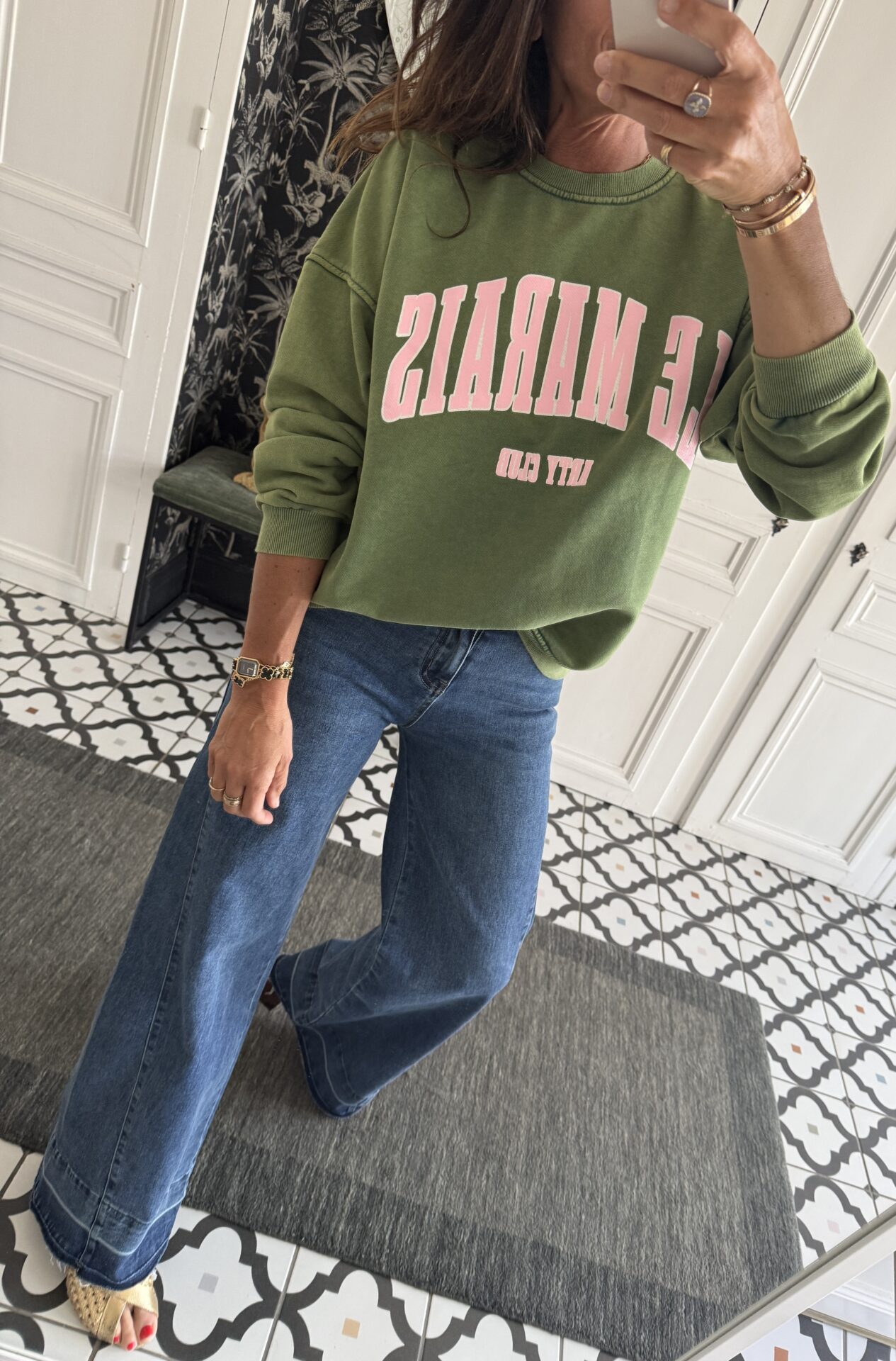 sweat shirt le marais violine et rose