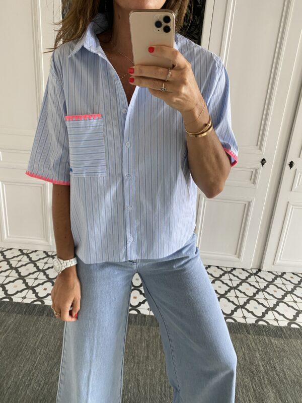 chemise adoré aline rayée bleu