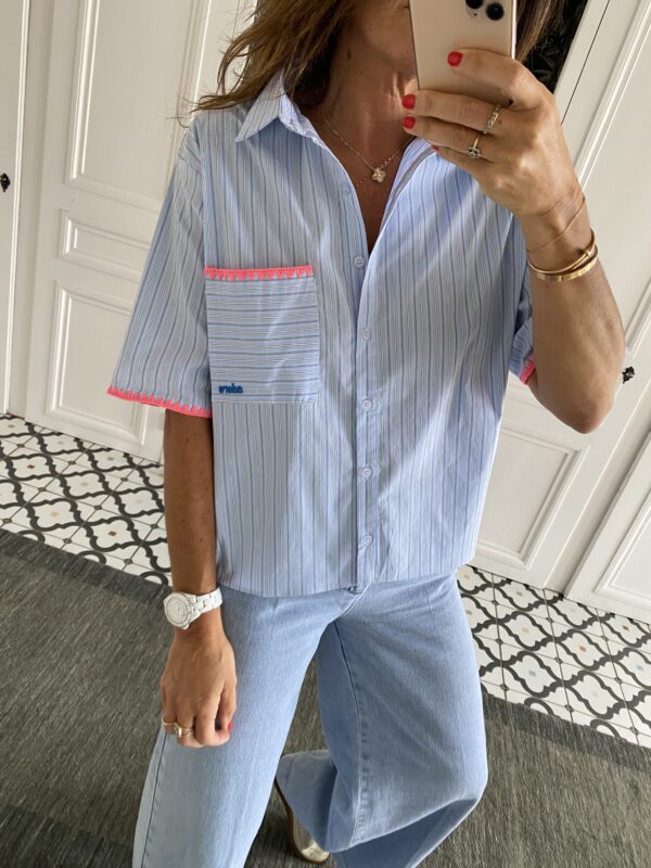 chemise adoré aline rayée bleu