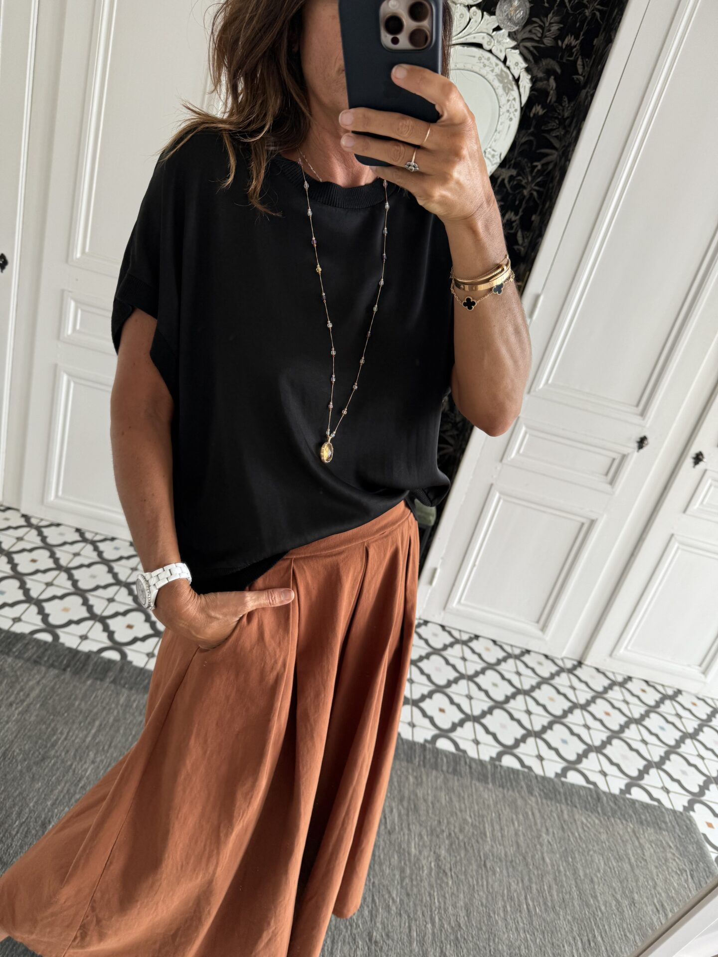 jupe gina poches noir