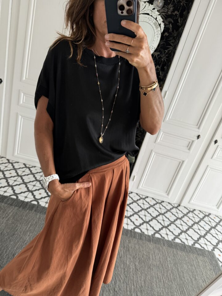 jupe gina poches noir