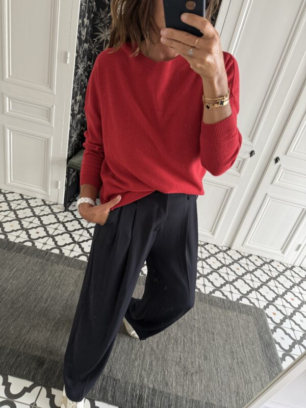 pantalon pinces fluide marine