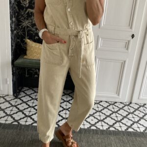 pantalon fluide vert elastiqué