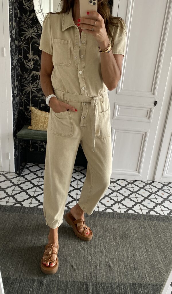 pantalon fluide vert elastiqué