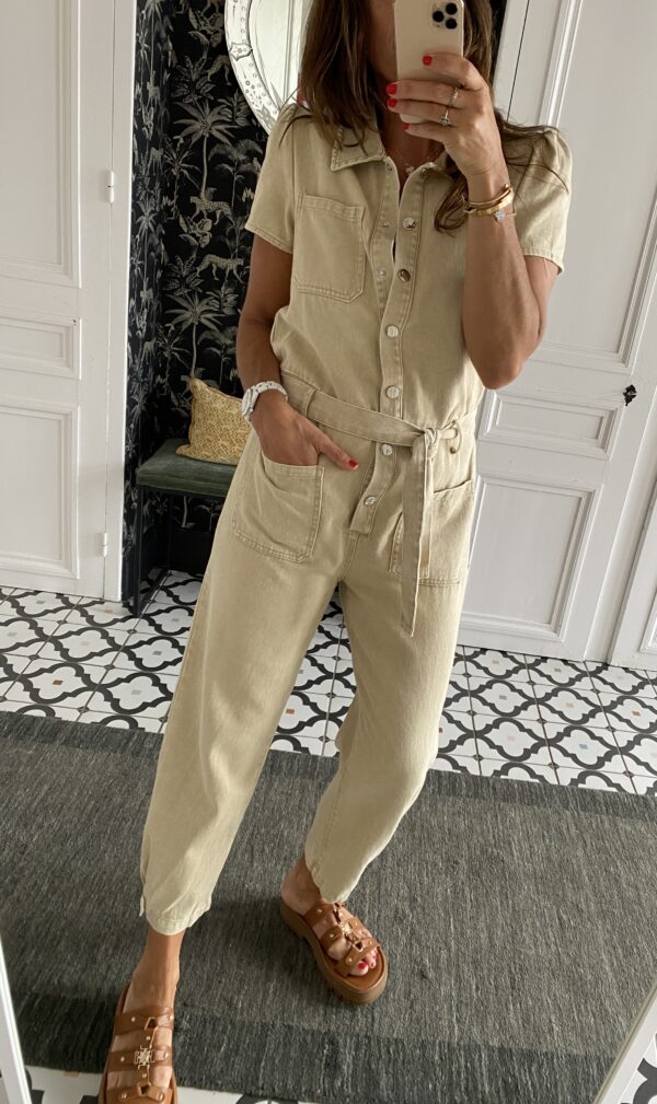 pantalon fluide vert elastiqué