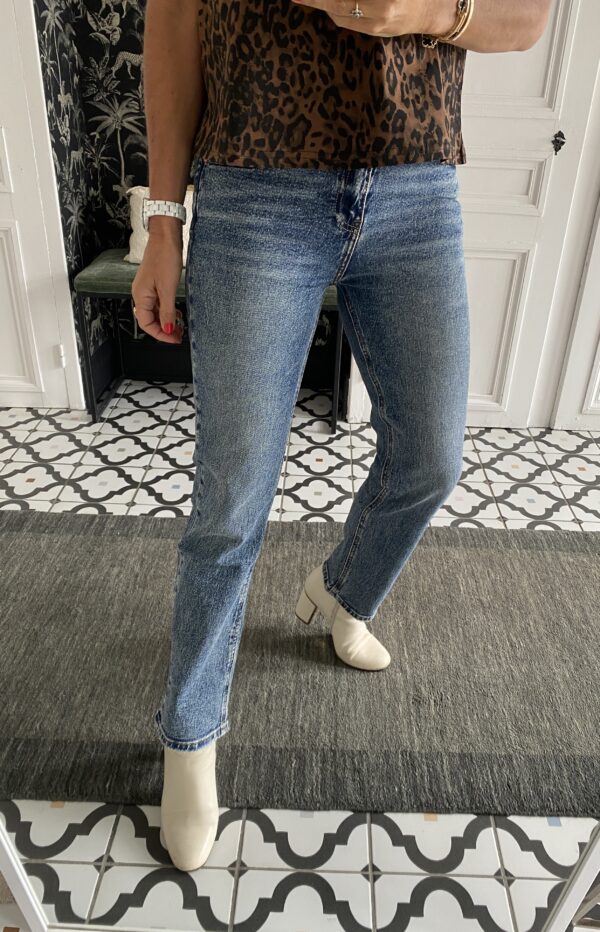 jeans gris droit