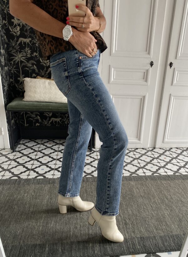 jeans gris droit
