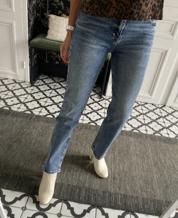jeans gris droit