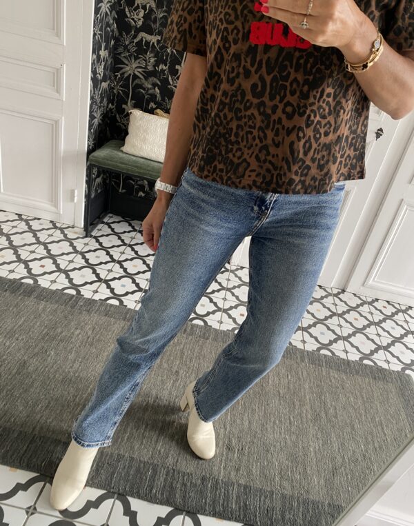 jeans gris droit