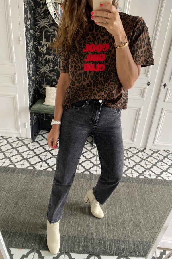 jeans gris droit