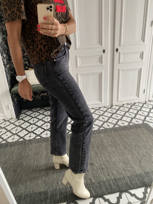 jeans gris droit
