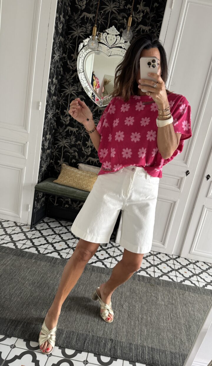 bermudas jeans blanc
