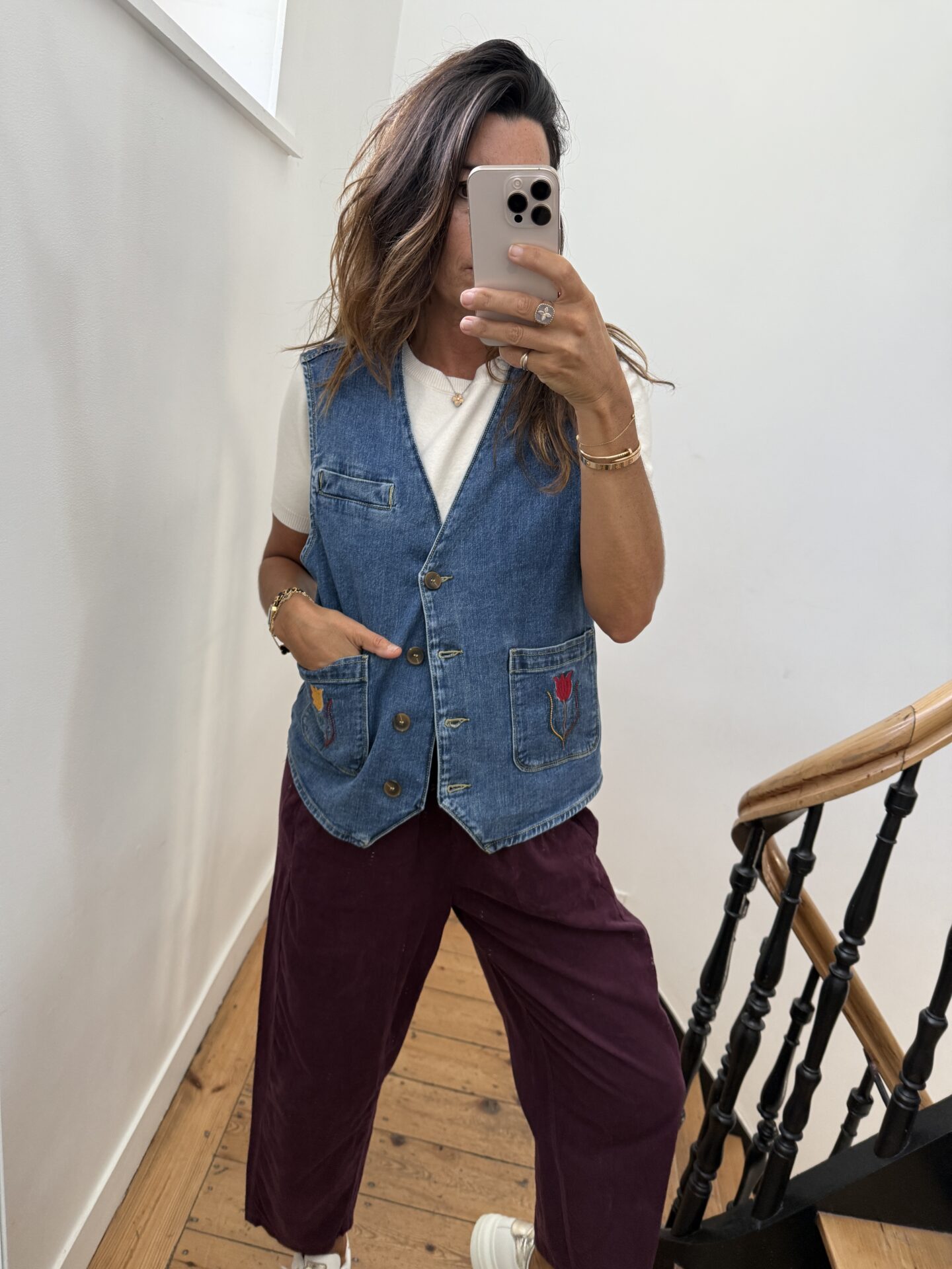 blouse johanna voile de coton fleurie prune