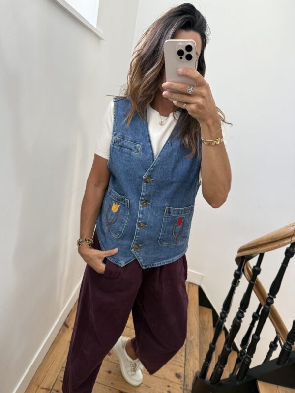 blouse johanna voile de coton fleurie prune