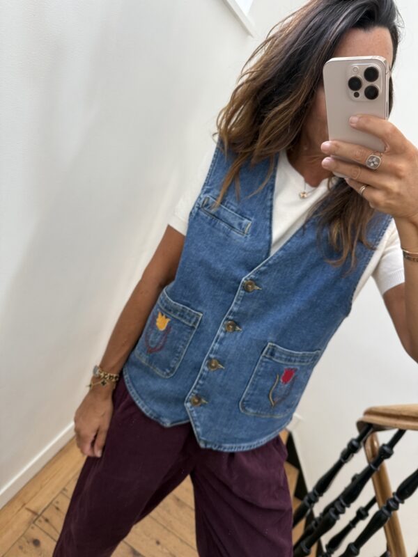 blouse johanna voile de coton fleurie prune