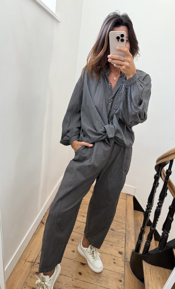 blouse johanna voile de coton fleurie prune