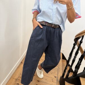 blouse johanna voile de coton fleurie prune