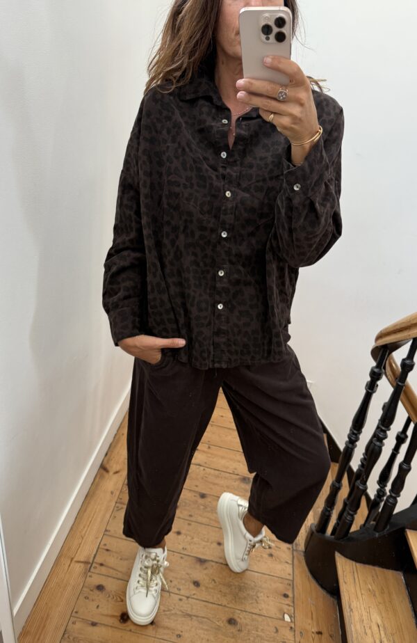 blouse johanna voile de coton fleurie prune