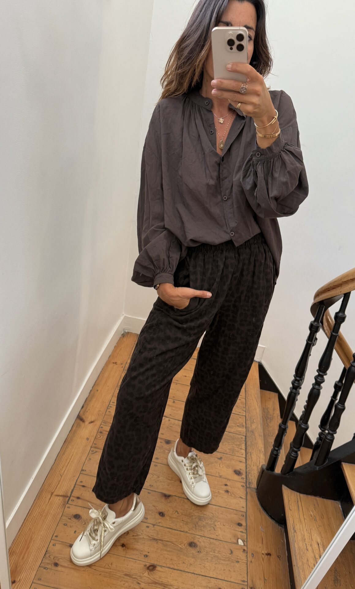 blouse johanna voile de coton fleurie prune
